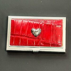 Brighton Red Leather Love Beat Card Case